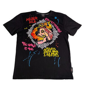 NWT Switch Remarkable Graphic T Shirt Mens XL Black Graffiti Skull Grunge Punk